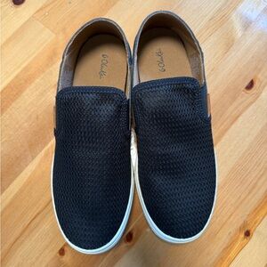 Olukai Pehua Black Slip-On Shoes